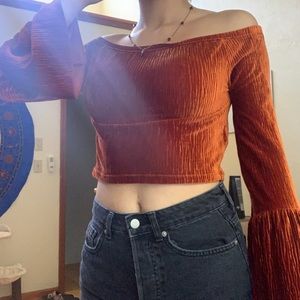 Velvet Orange Long Sleeve Top